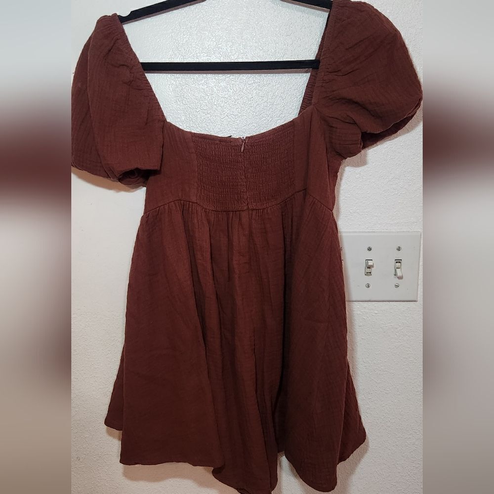 Princess Polly Lorna Gauze Romper Brown Size 2 - Picture 13 of 14